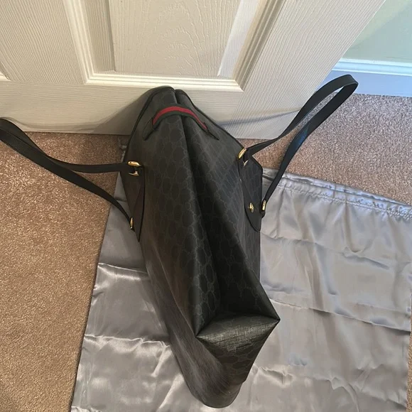 Gucci Supreme Sherry Line Tote Bag - Black - Picture 4 of 11